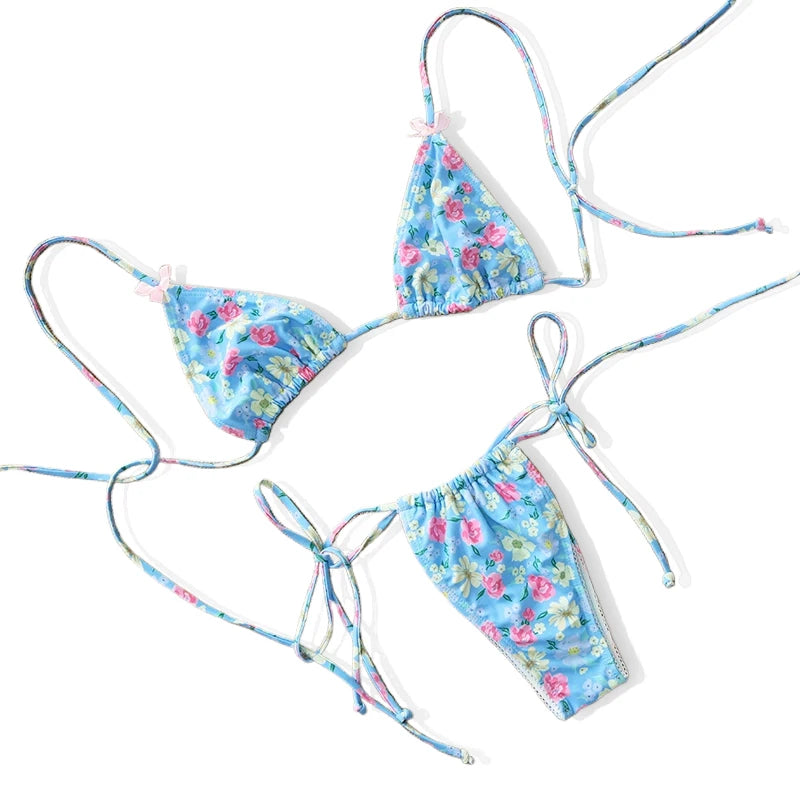 Micro Bikini Push Up Women Swimsuits 2025 Sexy Female Swimwear Brazilian Bikini Set Thong Biquini Swim Suits Print Beachwear