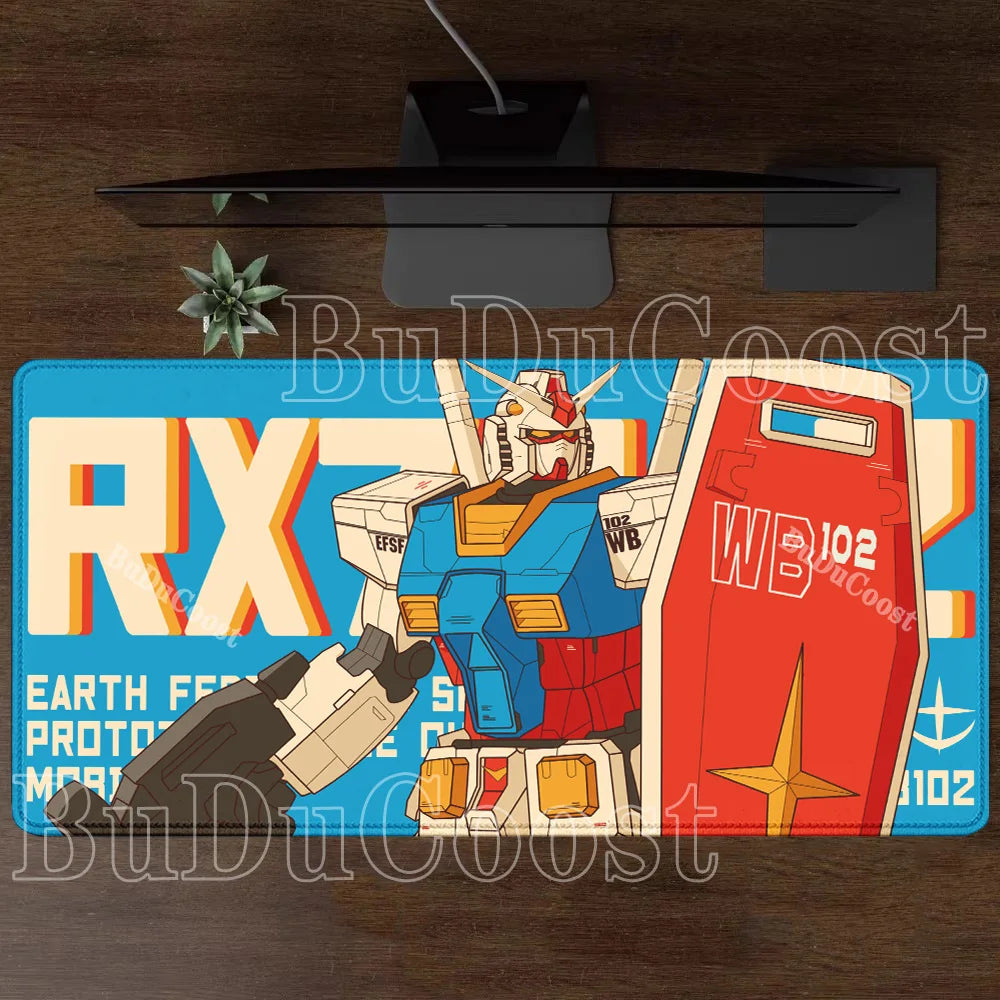 Mouse Pad Gundam RX-78-2 Anime Gaming XXL Non-slip Mousepad PC Computer Keyboard Office HD printing overlock esports Desk Mat