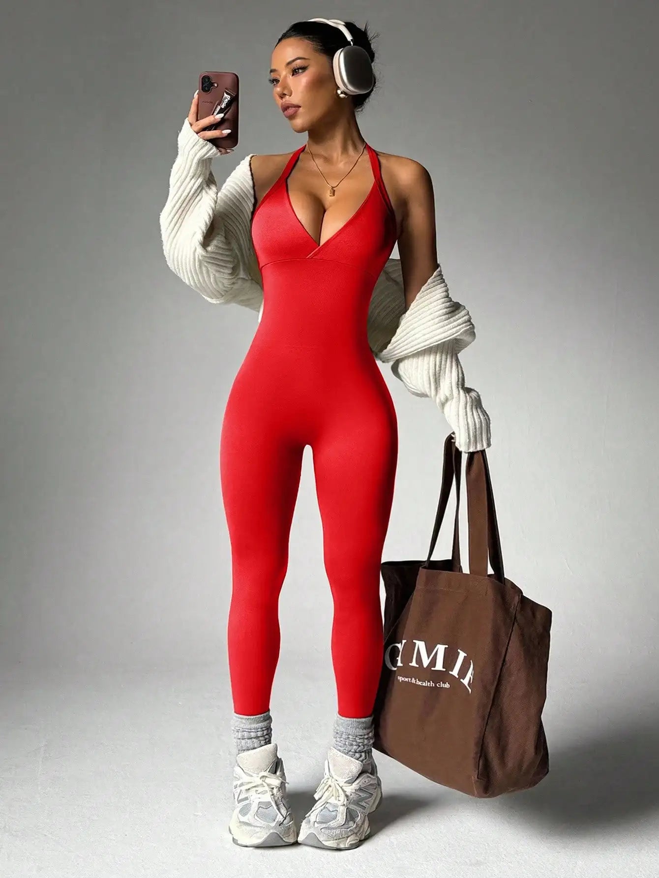 Solid Color High Elasticity Sports Overhead Sleeveless Backless Yoga Compression Leggings