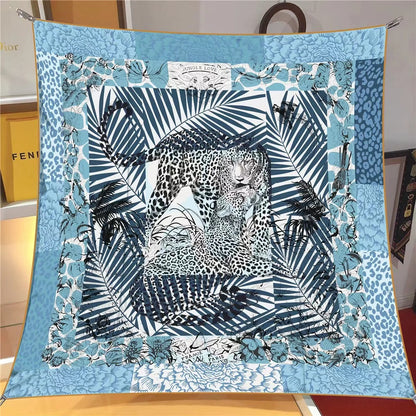 【2025 New】90x90 Twill Silk Square Scarf for Women - French Retro Niche Bustier Shawl Scarf - Stylish Fashion Wrap Accessory