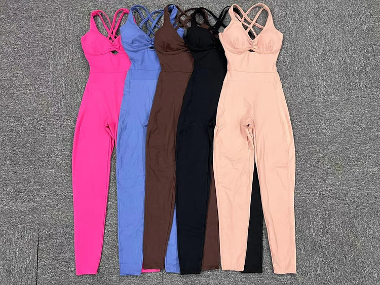 New Long Jumpsuits One Pieces Bodysuit Sexy Female Clothing Sport Fitness Overalls Sweatsuit Youthful Woman Clothes Black Body