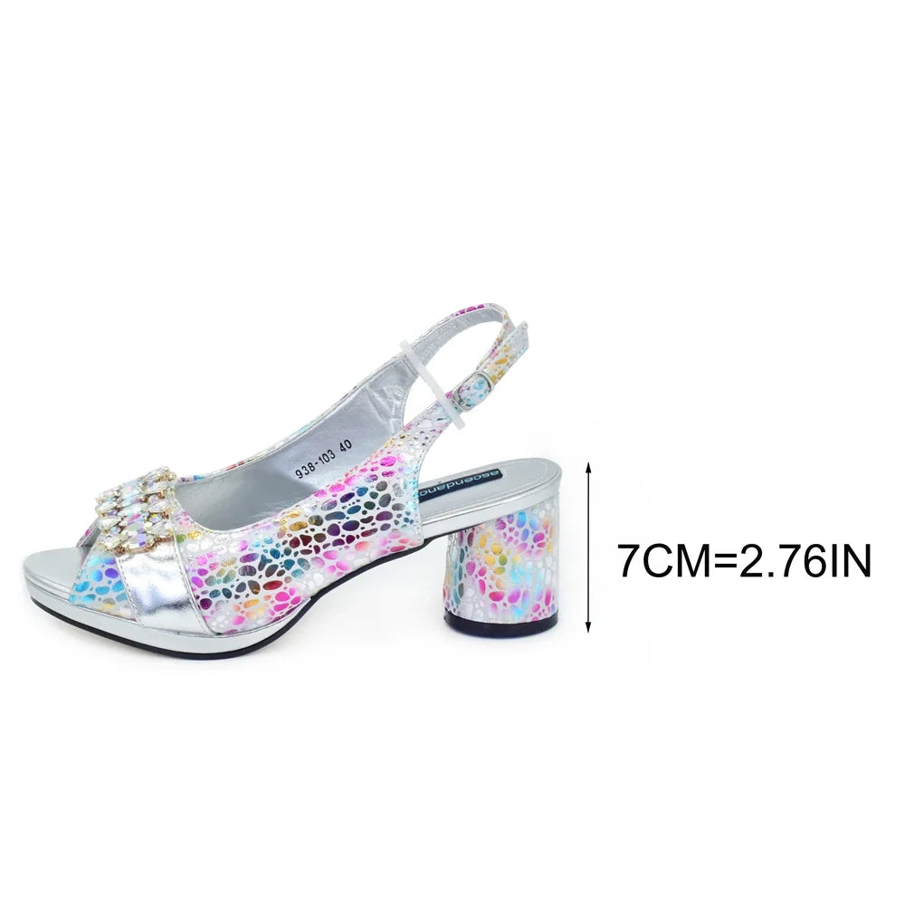 New Arrival Shoes and Bags Set for Women 2026 Luxury Nigerian Shoe and Bag Set for Women Italy Rhinestone Wedding Party Pumps