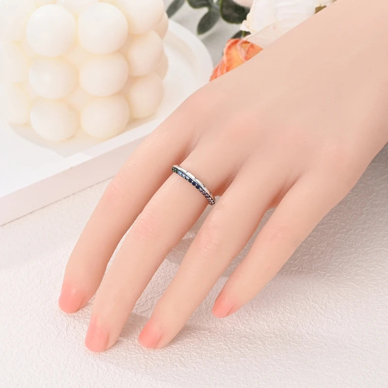 LAZA 925 Sterling Silver Colorful Rings Sparking Zirconium Bowknot Moon Sun Original Ring For Women Anniversary Wedding Gifts