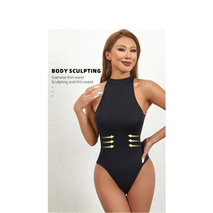 Women's SleevelessOuterwear withA Bottom Layer and Buckle for BodyShaping and Abdominal Compression One-piece T-shaped Shapewear