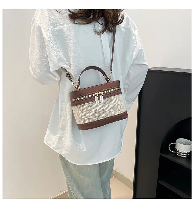 Fashion Round Bucket Bags For Women's Daily Used, Leopard Pattern Crossbody Shoulder Bag For Commuting, Casual Ladies Handbags