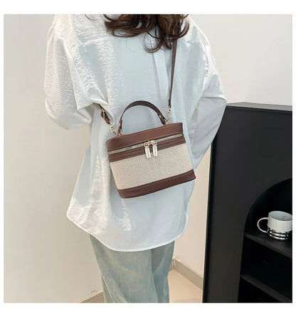Fashion Round Bucket Bags For Women's Daily Used, Leopard Pattern Crossbody Shoulder Bag For Commuting, Casual Ladies Handbags
