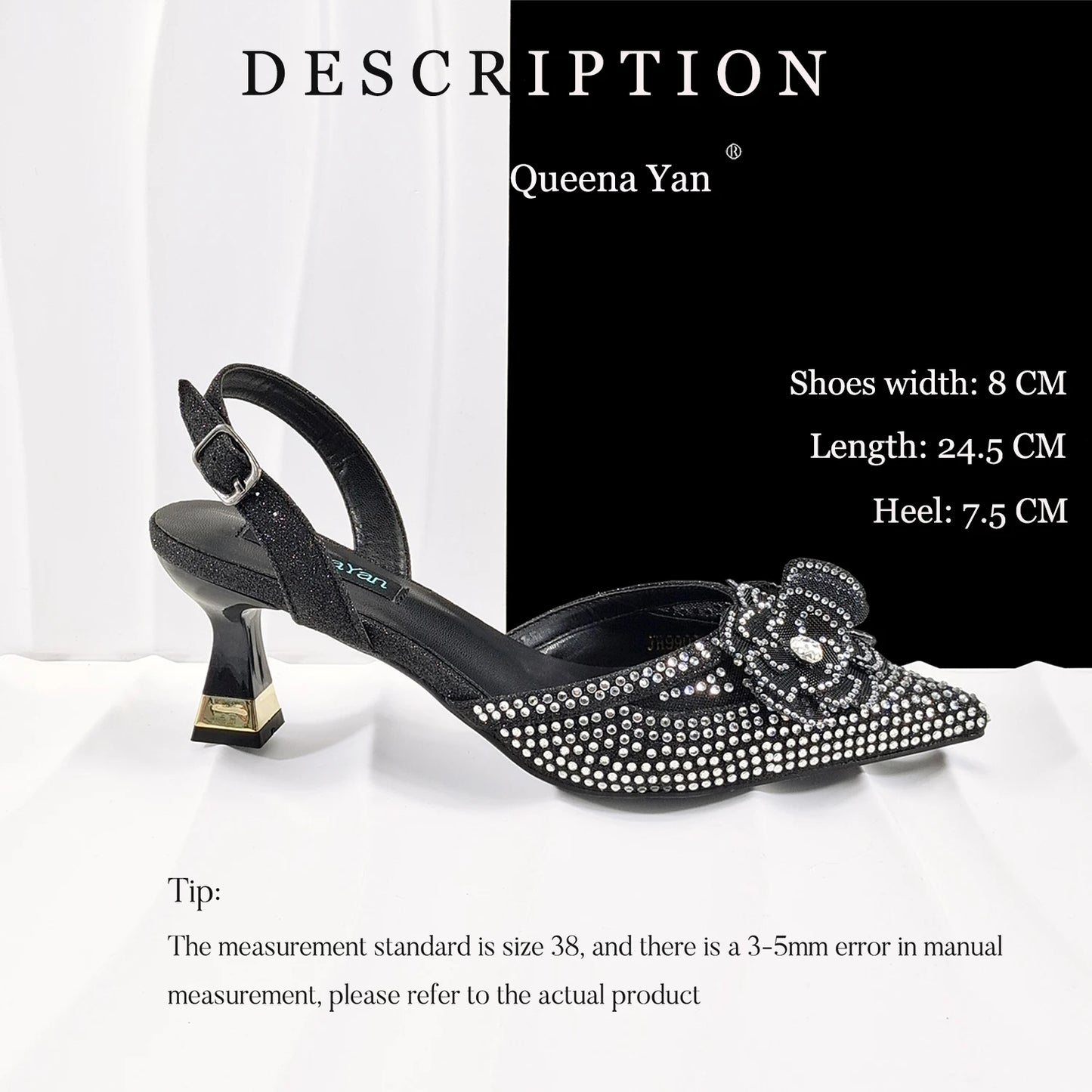 QueenaYan Elegant African-Inspired Evening Shoes and Handmade Clutch Set Pointed Toe High-Heel Women's Footwear and Matching Bag