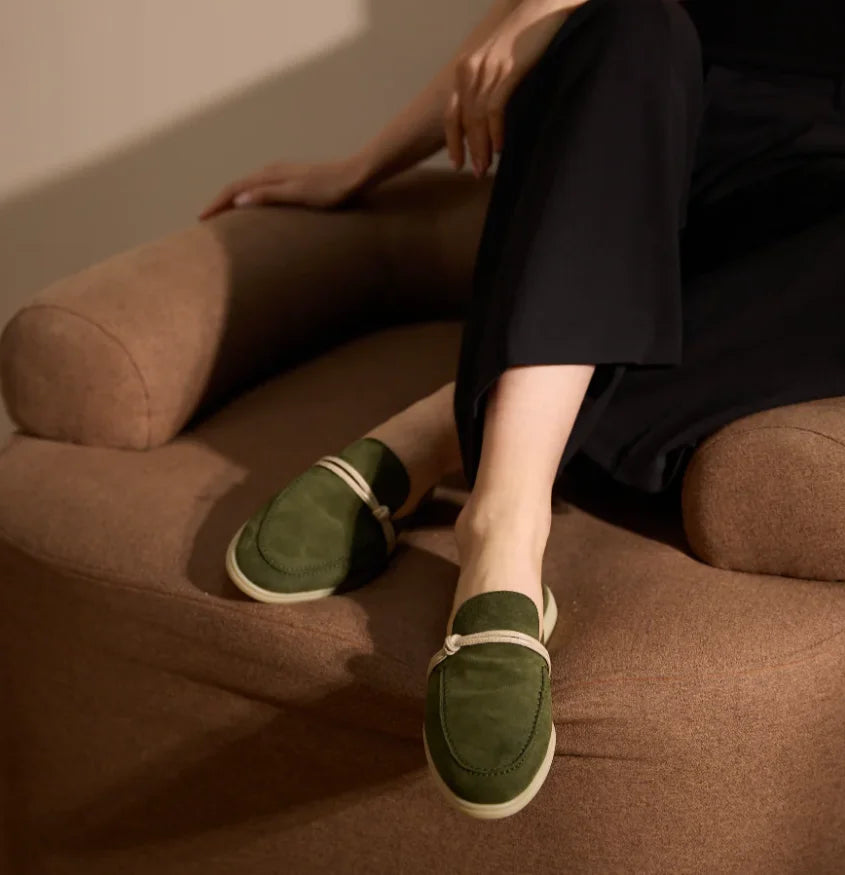 Designer Luxury Middle East Tassel Suede Leather Loafers for Women 2025 Slip On Slippers Flat Work Walking High Quality Shoes
