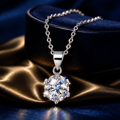1.0ct Moissanite Necklace VVS1 D Color With Certificate 18K Gold Plated S925 Sterling Sliver Fine Jewelry for Woman Jewelry Gift