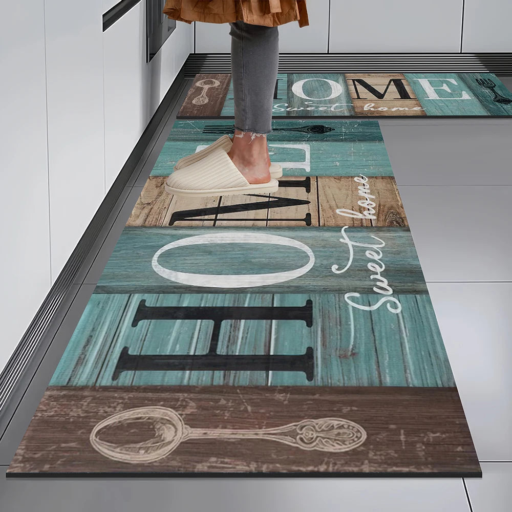 Kitchen Floor Mats Entrance Doormat Hallway Rug Bedroom Living Room Flannel Carpet Memory Foam Rugs Bedroom Decoration