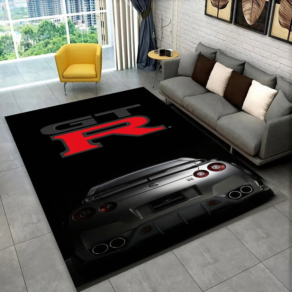 GTR Racing Car N-Nissan Logo 3D Carpet Rug for Home Living Room Bedroom Sofa Motorcycle Doormat Decor,kid  Area Rug Floor Mat