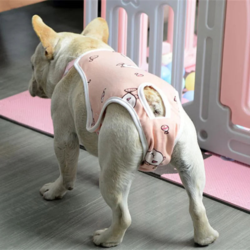 Adjustable French Bulldog Pet Shoulder Strap Physiological Pants Washable Female Dog Underwear Safety Trousers Mascotas Shorts