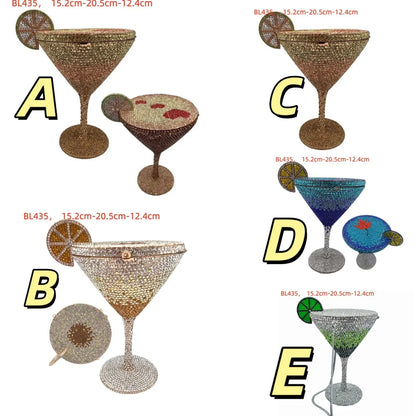 Champagne Bottle Bag Hollow Rhinestone Diamond Evening Bag Party Wedding Banquet Clutch Purse for Women Sac De Marque Luxe Femme