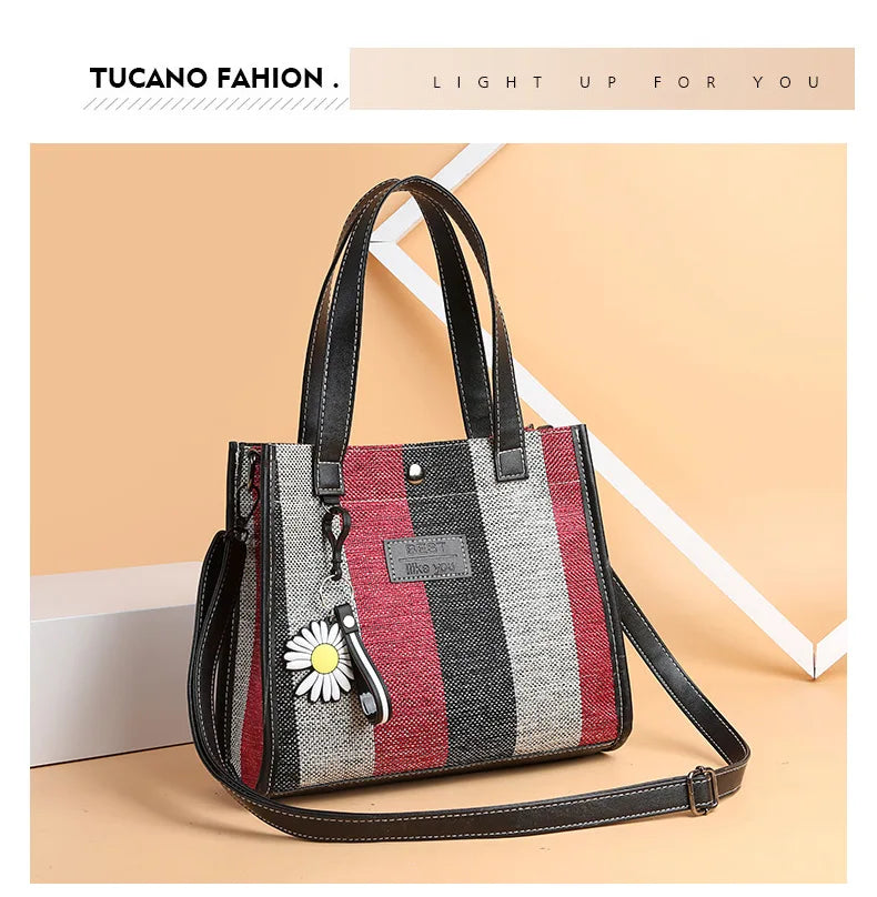 Fashion Messenger Bags For Women Shoulder Ladies Designer Handbag Solid Large Capacity Casual Canvas Shoulder Female Bag
