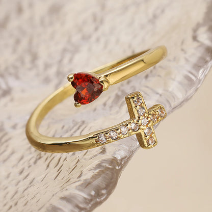 NEWBUY New Fashion Clear Shiny CZ Zircon Cross Evil Eye Rings For Women Girl Finger Accessories Party Jewelry Gift