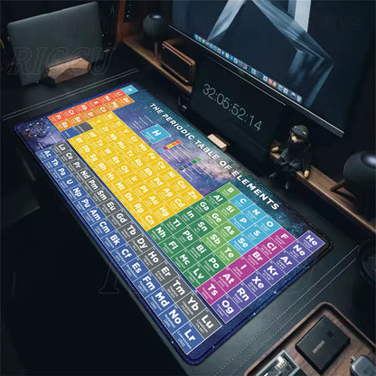 Periodic Table of Elements Mouse Pad Large Gaming Keyboard Mousepad with Stitched Edge Non-Slip Rubber Base Office PC Desk Mat