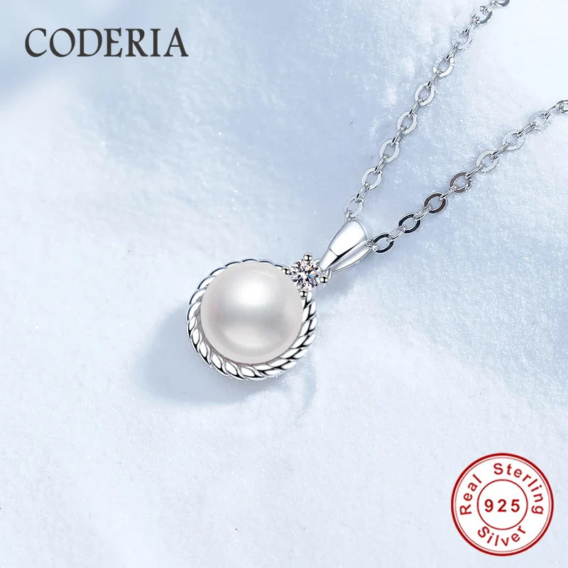 100% 925 Sterling Silver Freshwater Pearl Pendant Chain for Women Wedding Jewelry Moissanite VVS1 Necklace GRA Certified