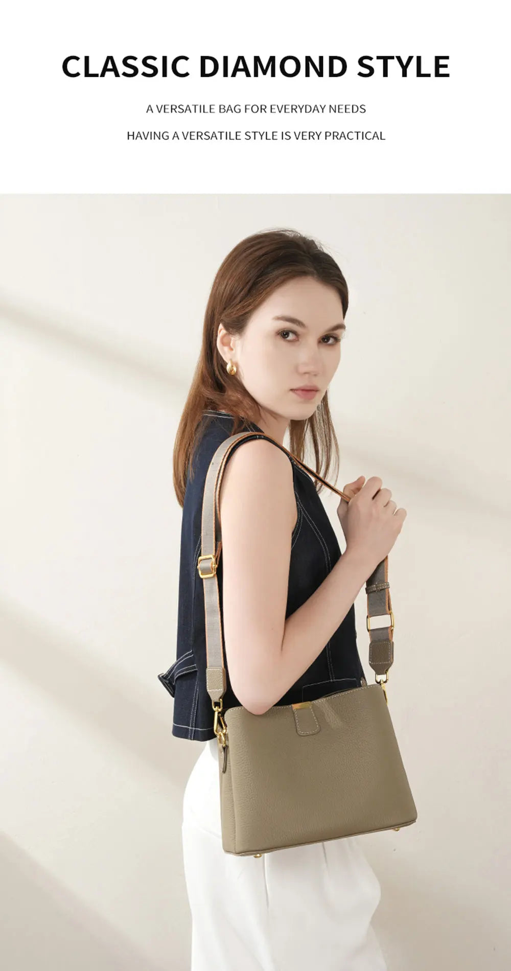 Genuine Leather Women's Bag Luxury Designer Shoulder Bag Large Capacity Cowhide Handbags High Quality Women Crossbody Bags