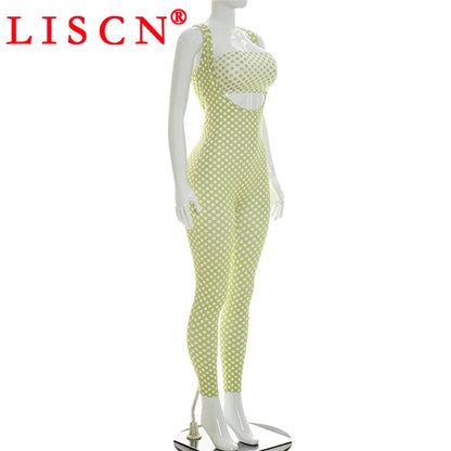10 Wholesale Rompers Women Sleeveless Halter Lace Up Backless Jumpsuits Sexy Foot-pressing Y2k Fashion Clothing K17113