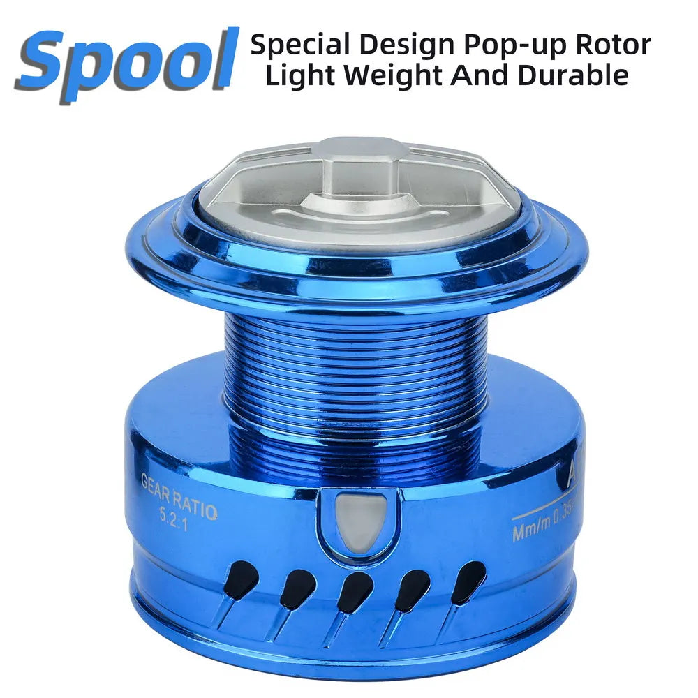 AB Spinning Reel,Saltwater Freshwater Fishing Reel,10kg Max Drag,5.2:1 Gear Ratio,With Metal Spool&Fold Rocker