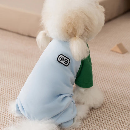 Autumn Winter Warm Dog Clothes Four-legged Color-blocking Dog Sweatshirt Soft Skin-friendly Pet Clothes for Dog Cat Pet Supplies