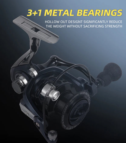 BILLINGS Spinning Reel Metal Spinning Fishing Reel 12KG Max Drag for Freshwater Saltwater 5.2:1 Gear Ratio Fishing Reels