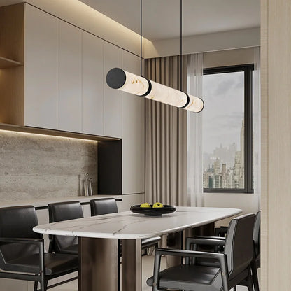 Italian Minimalist Pendant Lights Imitation Marble Strip Hanging Lamp Dining Table Restaurant Home Ceiling Decoration Chandelier