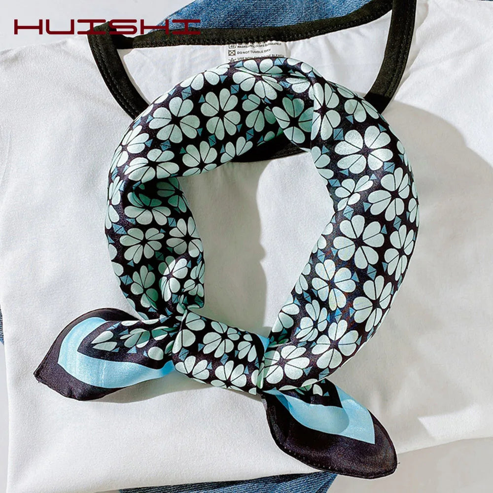 Silk Scarf For Bag Lady Neck Tie 100% Silk Scarf Luxury Brand Print Flower Stripe Plaid Dot Bandana Hair Tie Handkerchief Gifts