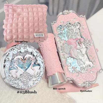 Flower Knows Makeup Set Box Full Swan Bear Garden Collection Embossed Blush Shine Lipstick Kit Foundation  All in Maquiagem Kit
