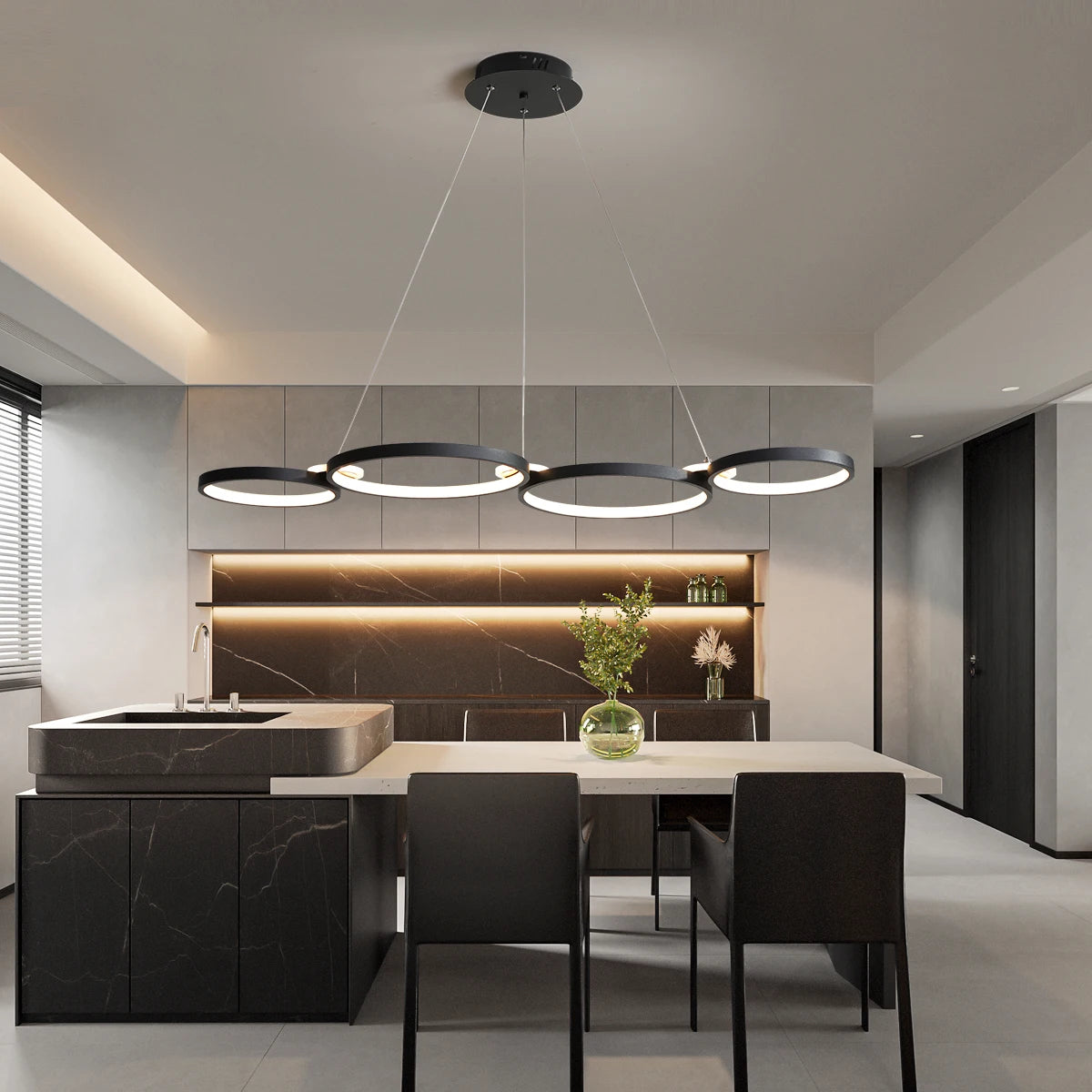 living room chandelier,Dimmable ceiling pendant chandelier,Led pendant lights for dining room kitchen Gold/chrome/black lustrs