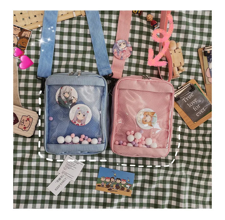 Female Ita Crossbody Bag Womens Transparent Messenger Bag Girls Cute-Lolita Shoulder Bags Teens Fashion Satchels Bag Ins