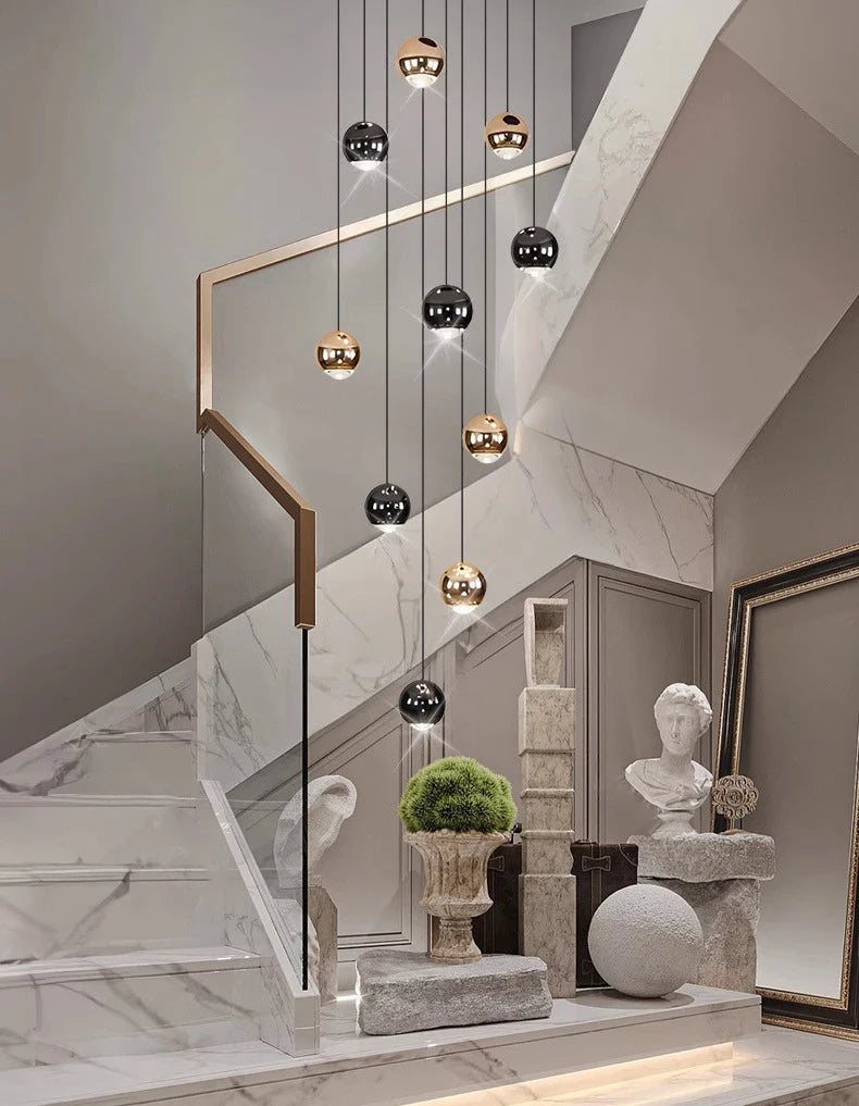 Modern Crystal stair chandelier lights indoor lighting Ceiling lamp hanging light led Chandeliers for living room indoor lightin