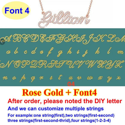 DIY A-Z Letter Name Full Moissanite Diamond Necklace for Women 925 Sterling Silver Plated 18k Gold Women's Moissanite Chain Gift
