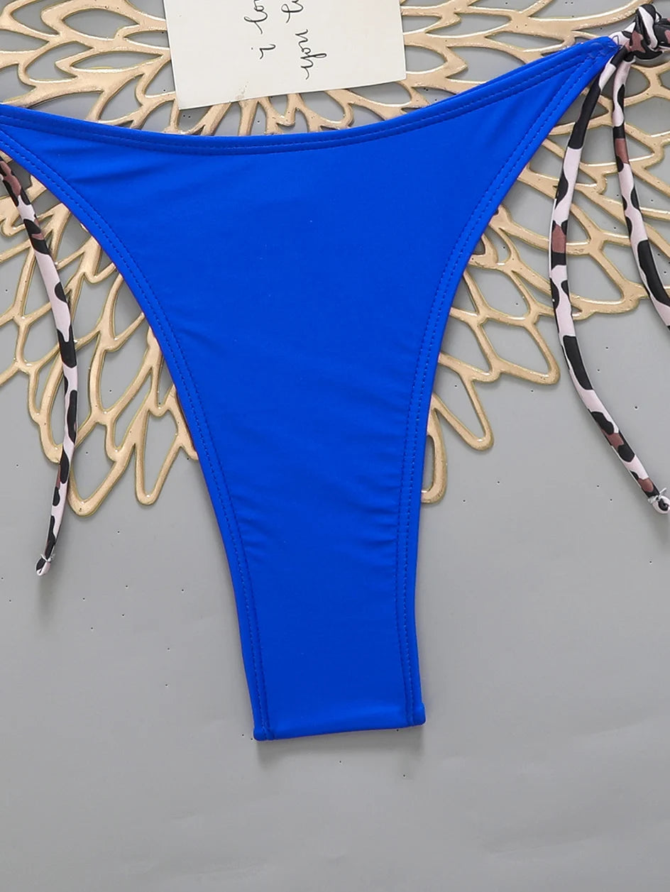 Sexy Leopard Women's Beach Bikini 2026 Swimsuit Halter Tie Micro Thong Bikinis Sets Female Swimwear for Woman Wear Bathing Suit