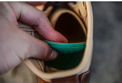 New High Quality Men Shoes Vintage Casual Cow Leather Ankle Boots Platform Motorcycle Boots British Tooling