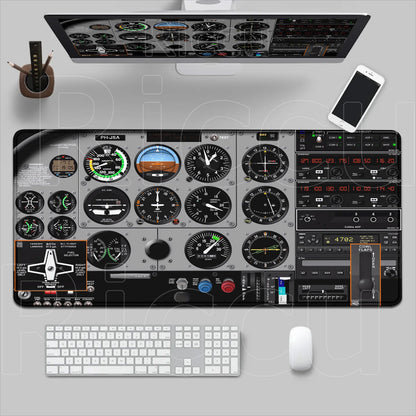 HD Airplane Speedometer Mouse Pads Plane Instrument Panel XXL Mousepad Non-slip Rubber Desk Mat Pc Gamer Deskmat Cockpit Playmat