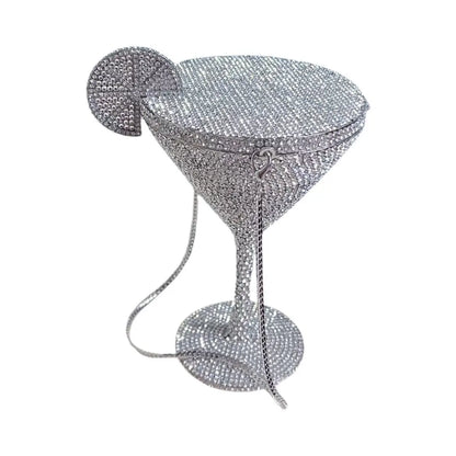 XIYUAN Women Luxury Branded Martini Crystal Evening Bag Elegant Cup Diamond Bridal Handbag Wedding Party Purses Lady Gift Clutch