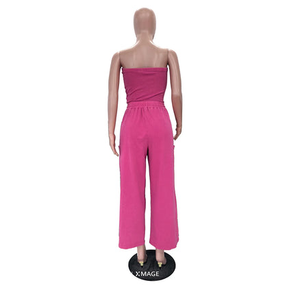 Jumpsuits Women One Piece Sleeveless Strapless Overalls Long Pants Elastic Waist Rompers Y2k Streetwear Jumpsuit Work 2026