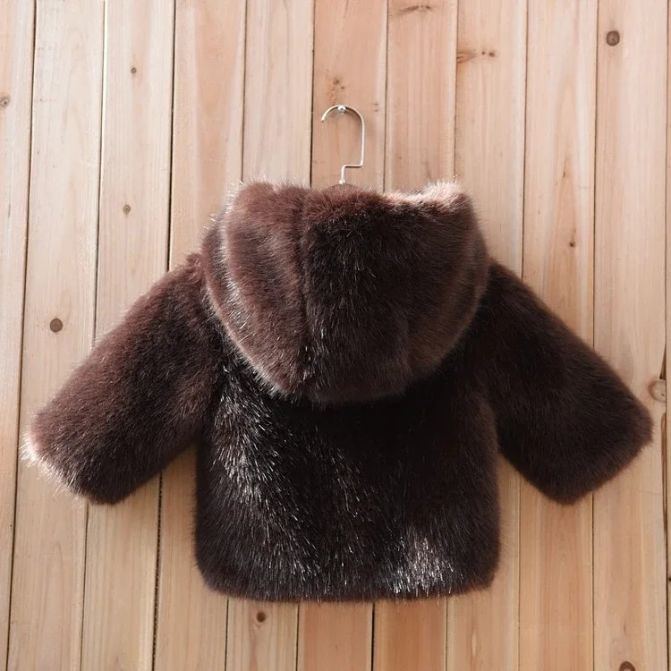 Children Clothing Faux Fur Coat 2025 Autumn Winter New Short Coat Trend for Boys Girls Korean Casual Fashionable Winter Clothes