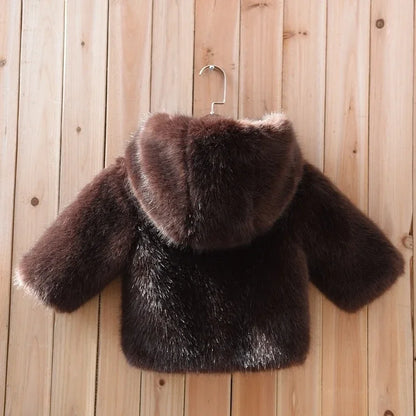 Children Clothing Faux Fur Coat 2025 Autumn Winter New Short Coat Trend for Boys Girls Korean Casual Fashionable Winter Clothes