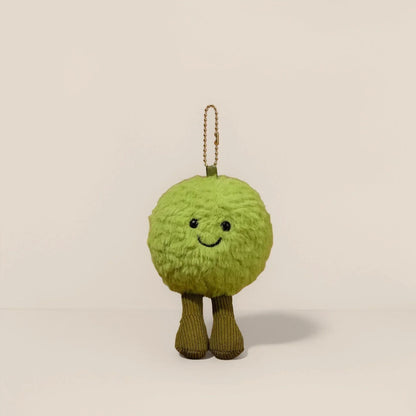 Cartoon Cute Fruit and Vegetable Plush Series Keychain Toy Peach Pear Cherry Doll Smiling Face Fruit Decoration Pet Gift