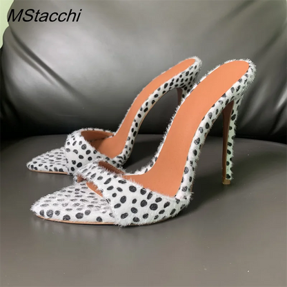 Super-high Heel Slippers Women Shoes Summer Peep Toe Mixed Colors Stiletto Sandals Sexy Party Ladies Shoes Luxury Woman Pumps
