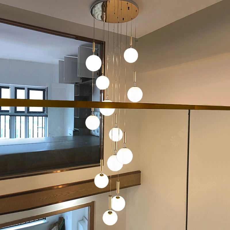 Modern Stair Chandelier Pendant Lights Indoor Lighting Ceiling Lamp Hanging Light LED Chandeliers for Living Room Indoor Lightin
