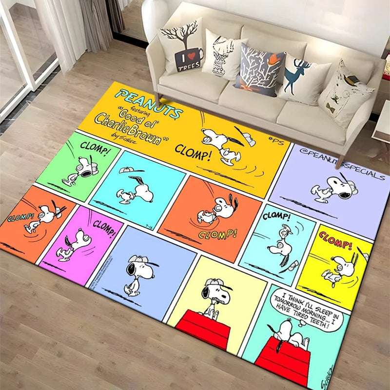 Cartoon Snoopy HD Printed Rugs Carpet For Living Room Home Decoration Children's Crawling Living Room Area Rug Game Floor Mat