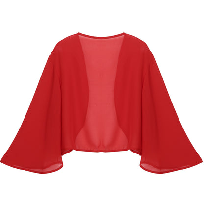 Womens 3/4 Sleeve Chiffon Cardigan Bolero Jacket Summer Elegant Wedding Party Bridal Dress Cover Ups Wraps Shawls Shrug