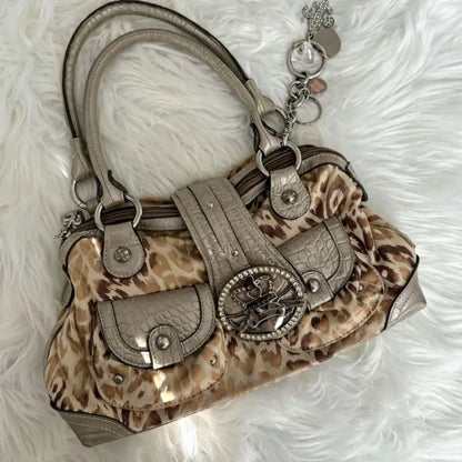 Fashionable Retro Large Capacity Crossbody Bags for Woman Shoulder Bag Leopard Print Purse and Handbag Designer Bag Bolsos Mujer