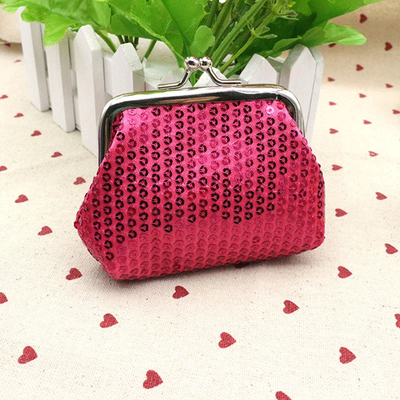 Sequins Decor Coin Purse, Women's Stylish Kiss Lock Storage Bag For Lipstick & Key, For Carnaval Party Use & For Music Festival