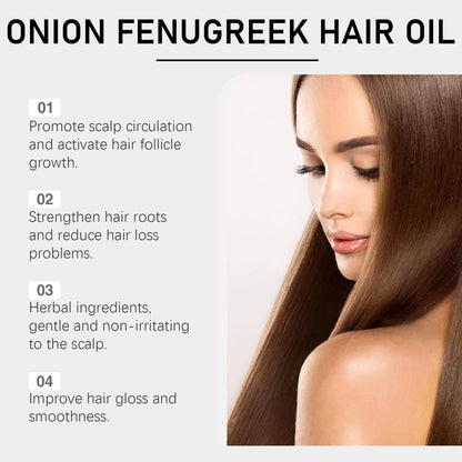 HOEGOA 100ml Onion Fenugreek Hair Oil Promote Hair Growth Prevent Hair Loss Nourish Scalp Mild Ingredients Fenugreek Hair Oil