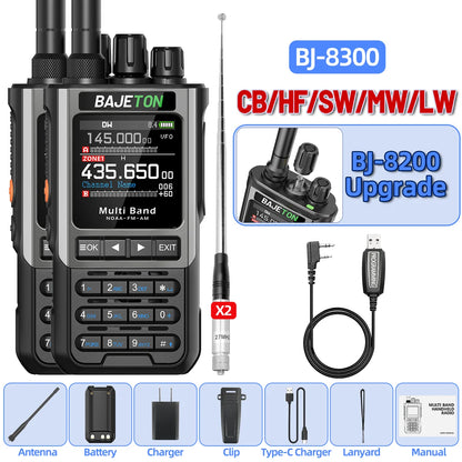 BAJETON BJ-8300 10W Ham Radio HF SSB CB Walkie Talkie AM USB LSB CW Bluetooth Phone Programming Portable Shortwave Two Way Radio