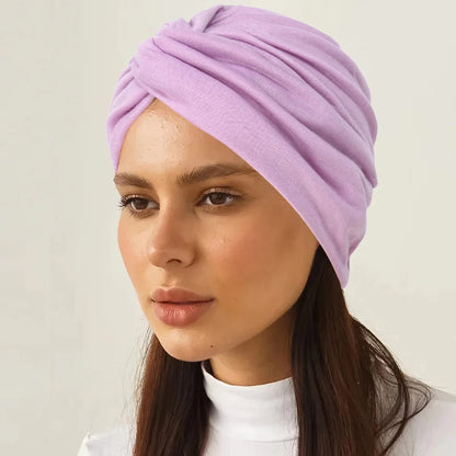 2026 New Soft Strech Ramadan Muslim Hijab Caps Fashion Headwear Women's Headscarf Solid Color Hair Care Turban Bonnet